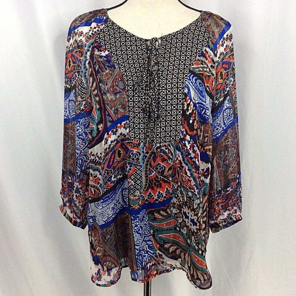 Daniel Rainn Women's Blouse Size Medium Paisley Peasant